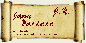 Jana Matičić vizit kartica